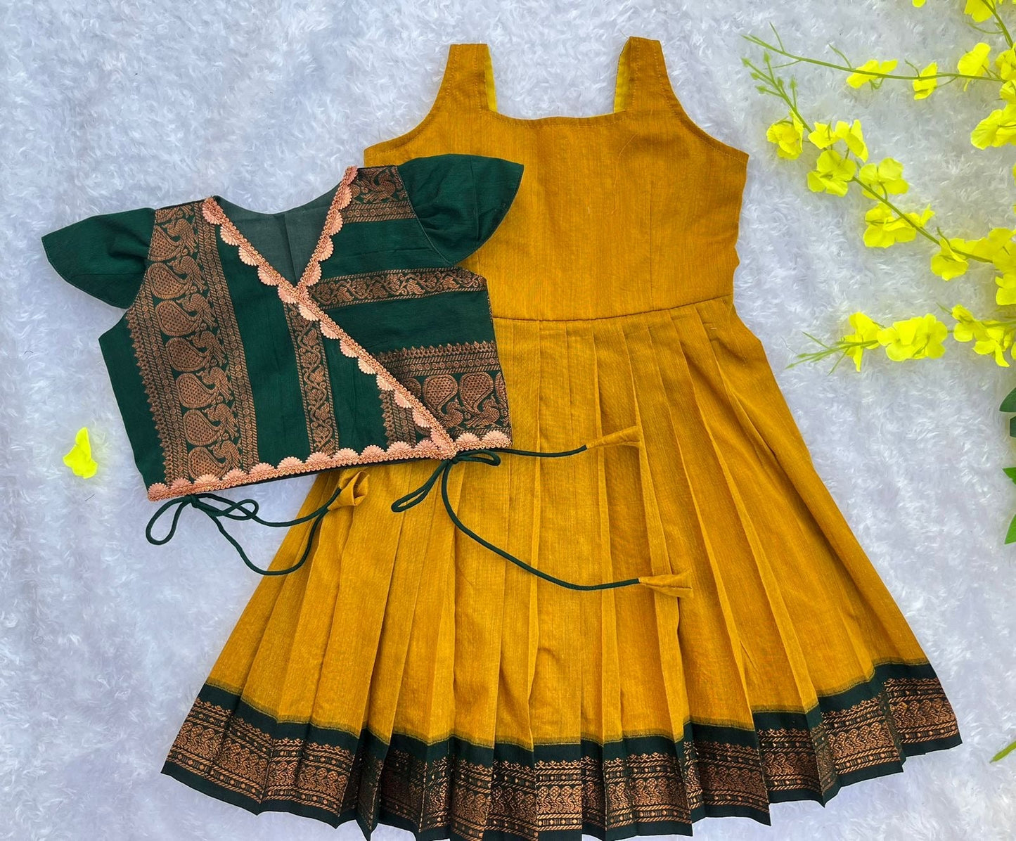 Cotton Comfort 2-in-1 Frock with Overcoat: Yellow or Orange