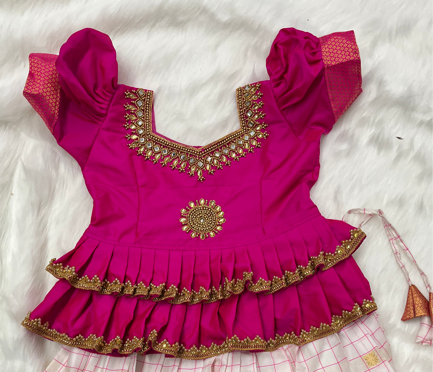 Vibrant Pink Delight: Navaratri Special Pattu Lehengas