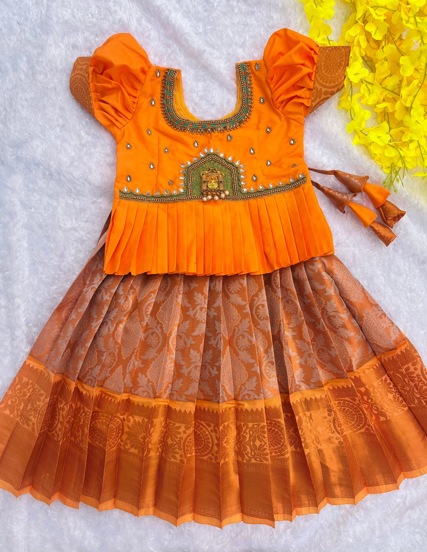 Versatile Elegance: Rich Yellow Top and Skirt Matching Set