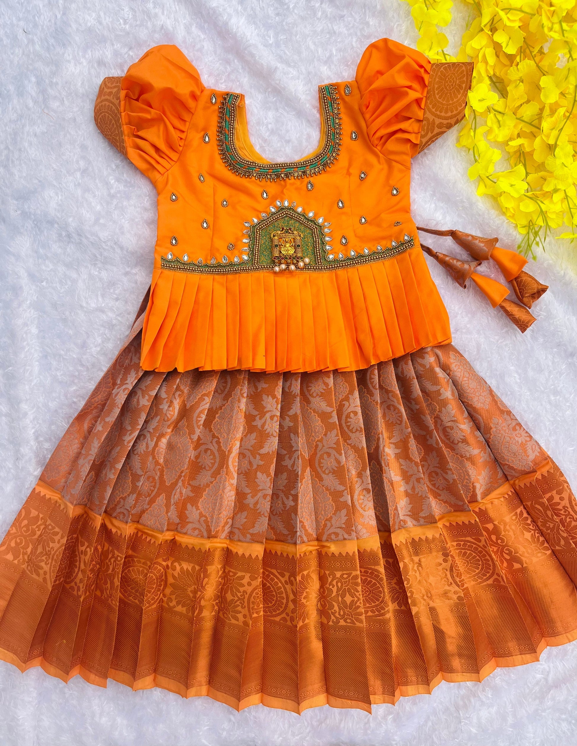 Versatile Elegance: Rich Yellow Top and Skirt Matching Set