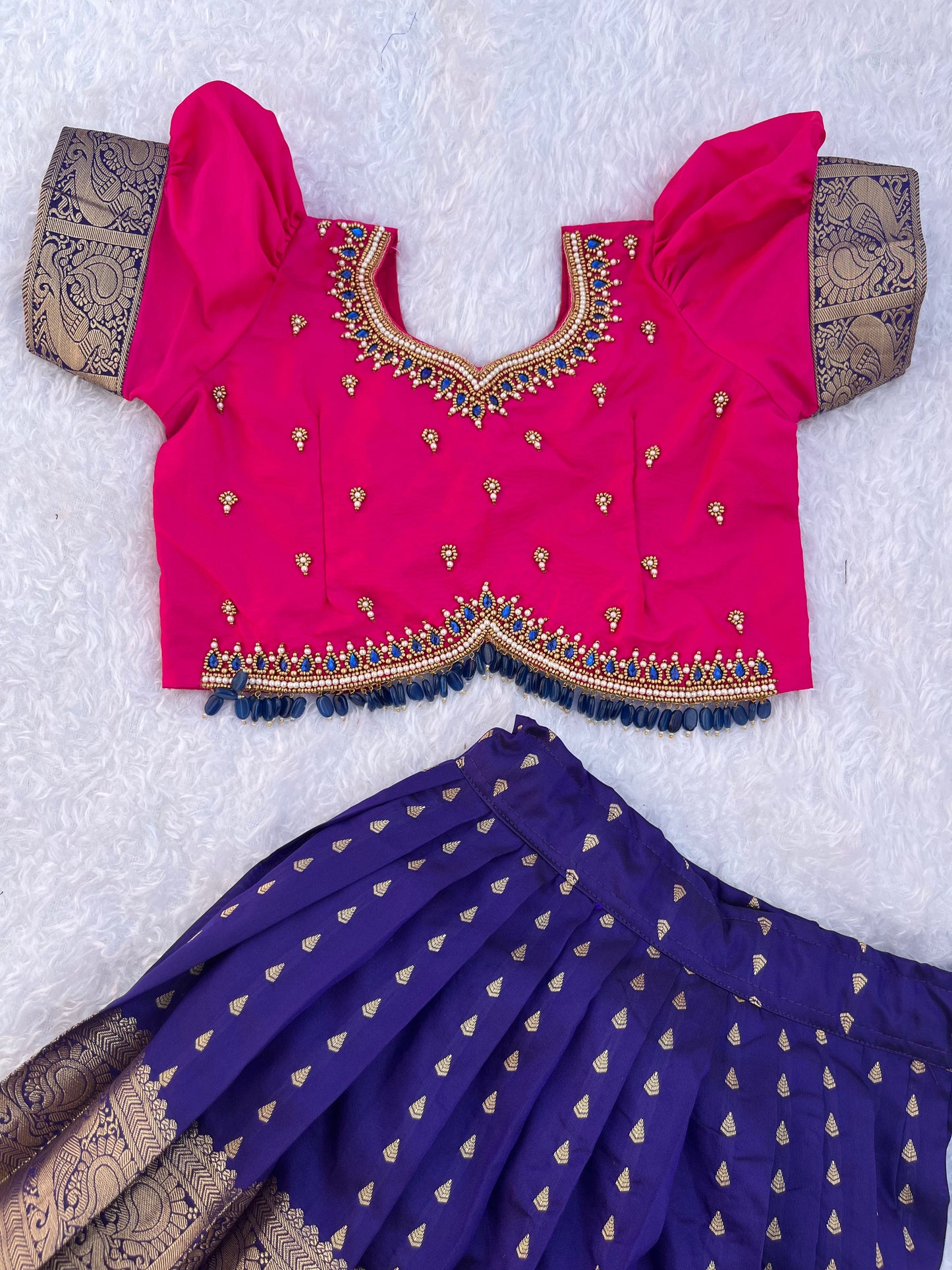 Vibrant Pink and Blue Lehenga: A Festive Delight!