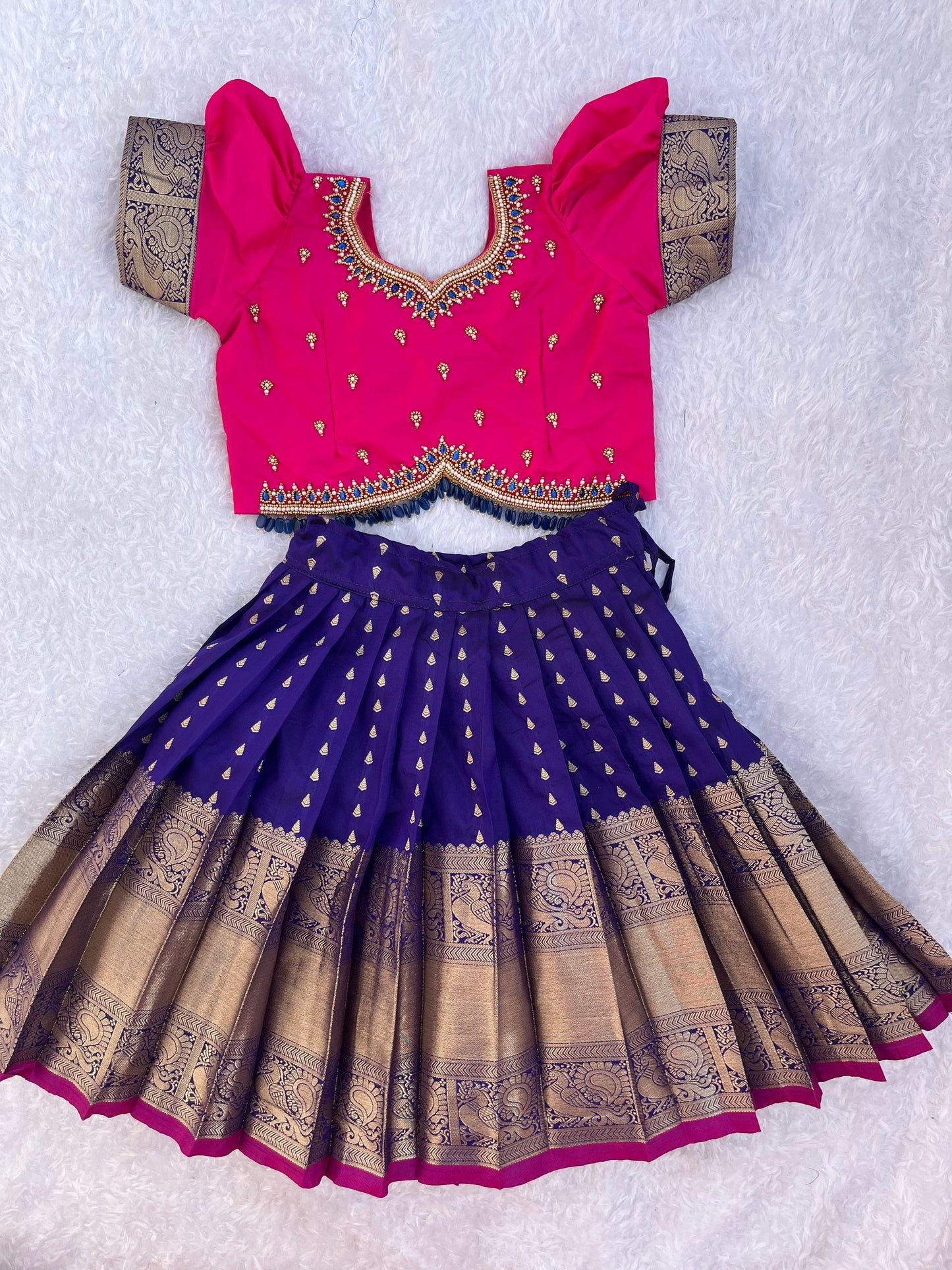 Vibrant Pink and Blue Lehenga: A Festive Delight!