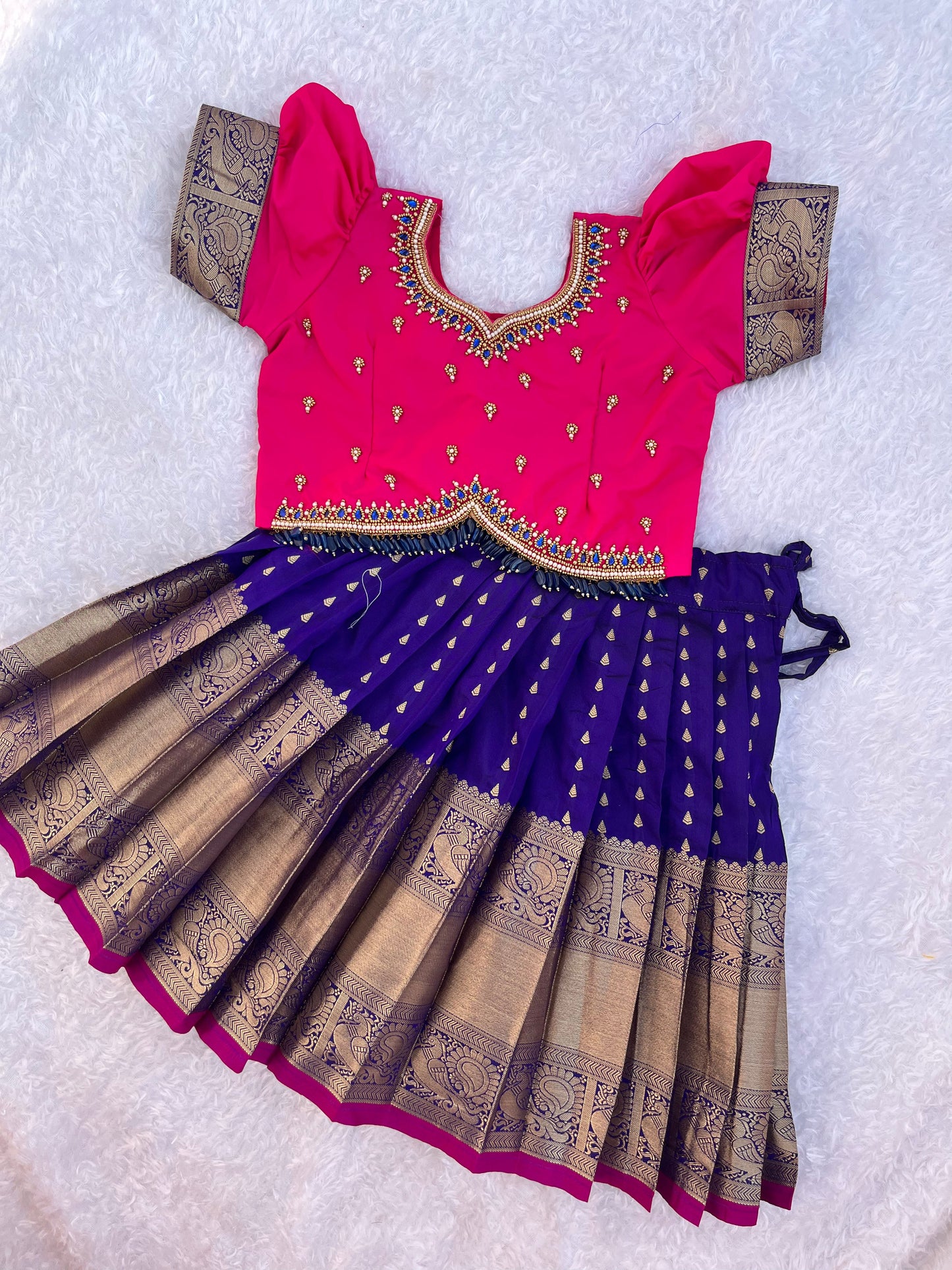 Vibrant Pink and Blue Lehenga: A Festive Delight!