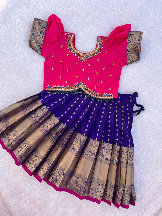 Vibrant Pink and Blue Lehenga: A Festive Delight!