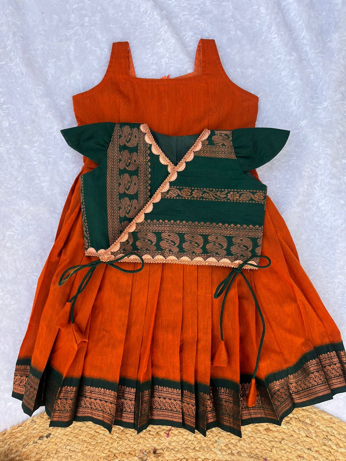 Cotton Comfort 2-in-1 Frock with Overcoat: Yellow or Orange