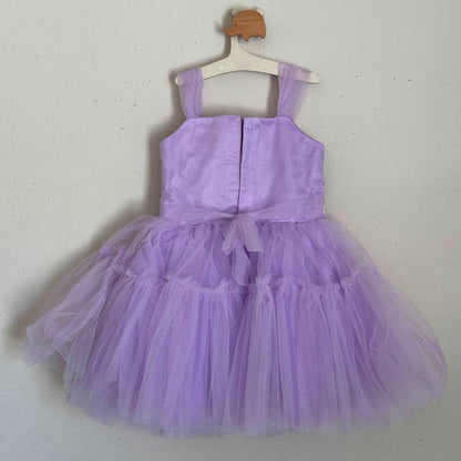 Lavender Dreams Soft Net Party Frock for Little Princesses - 6 M to 3 Years - Kalas Couture