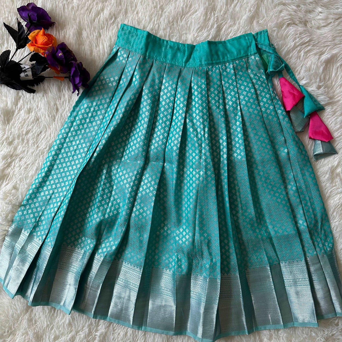 Sea Green Peplum Set with Aari Work