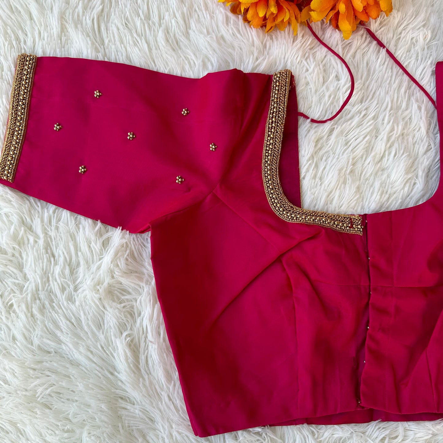 PRE ORDER: Elevate Your Style: Handloom Aari Work Pink Blouse