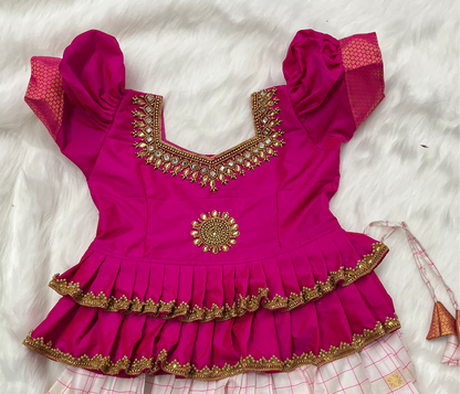 Vibrant Pink Delight: Navaratri Special Pattu Lehengas
