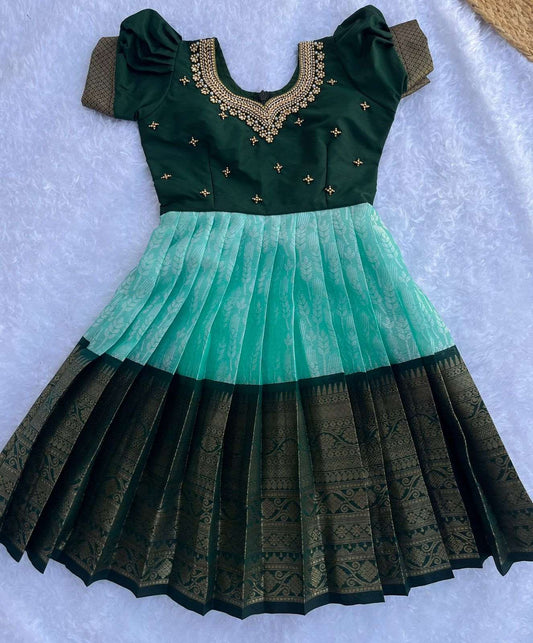 Emerald Enchantment Green Frock for Girls