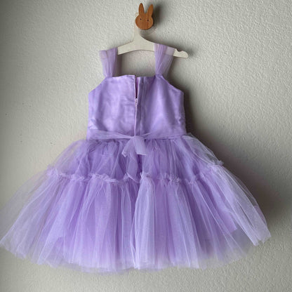 Lavender Dreams Soft Net Party Frock for Little Princesses - 6 M to 3 Years - Kalas Couture