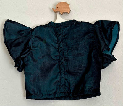 Elegant Organza Skirt with Velvet Crop Top | 5-6 Yrs - Kalas Couture