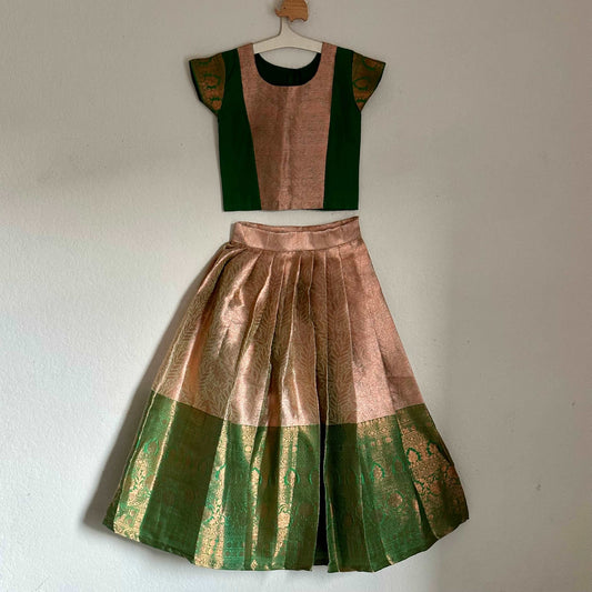 Elegant Katan Silk Skirt and Top | 4-5 Yrs - Kalas Couture