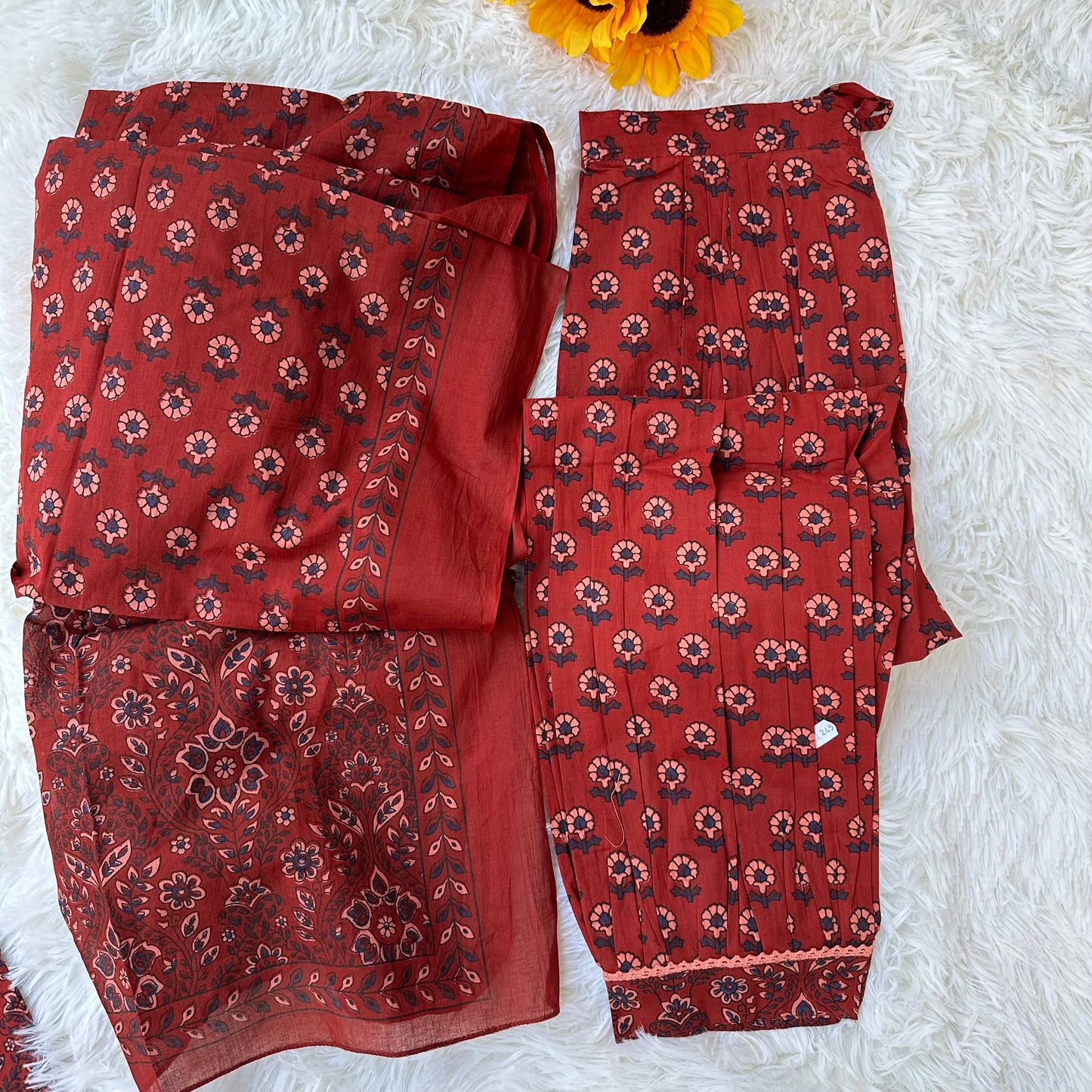 Stylish Comfort : Maroon V-Neck Cotton Kurta with Pocket and Afghan Pant