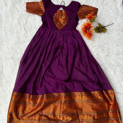 Sophisticated Opulence: Purple Narayanpet Full Gown
