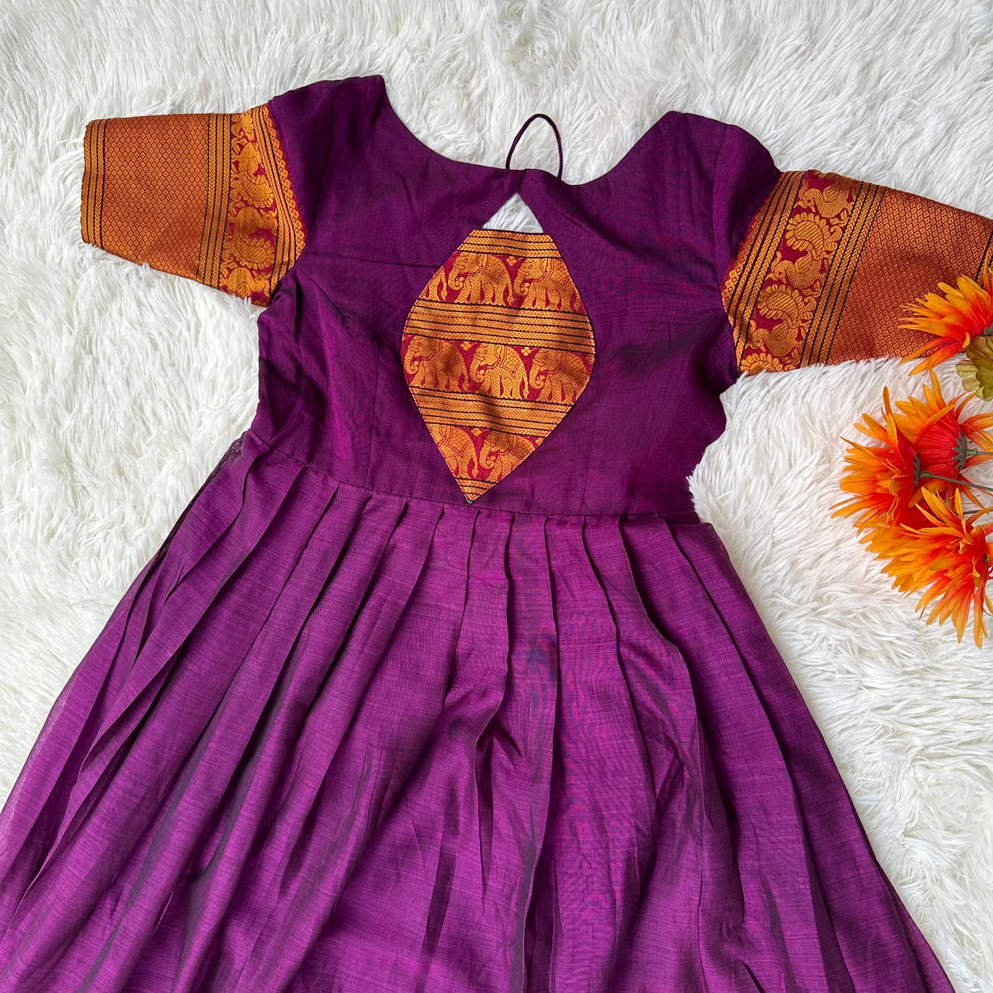Sophisticated Opulence: Purple Narayanpet Full Gown