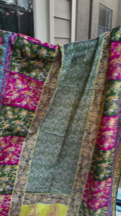 Luxury Weaves: Pure South Handloom Cotton Ensemble with Digital Print Silk Dupatta