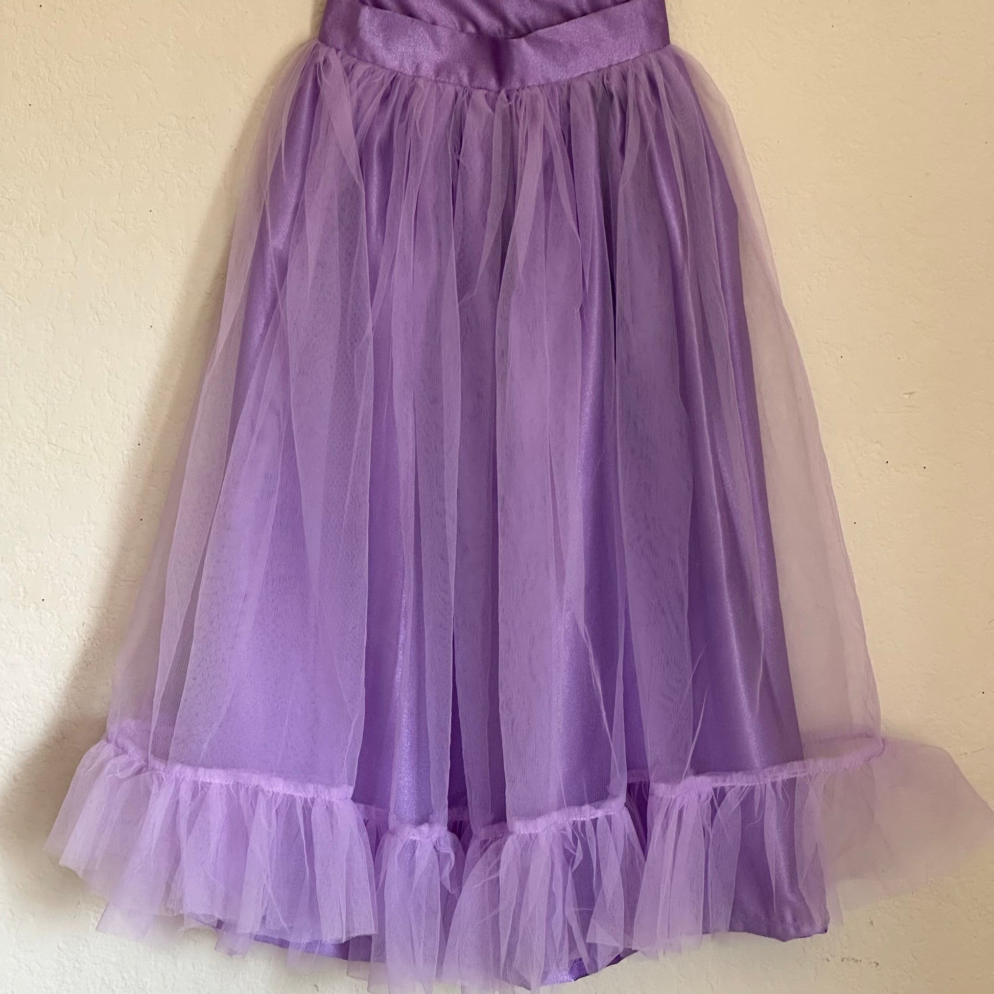 Spaghetti Strap Lavender Crop Top | Soft Net Skirt | 4-5 Yrs - Kalas Couture